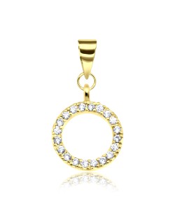 Gold Plated Round Silver Pendant SPEB-2499-GP